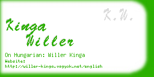 kinga willer business card